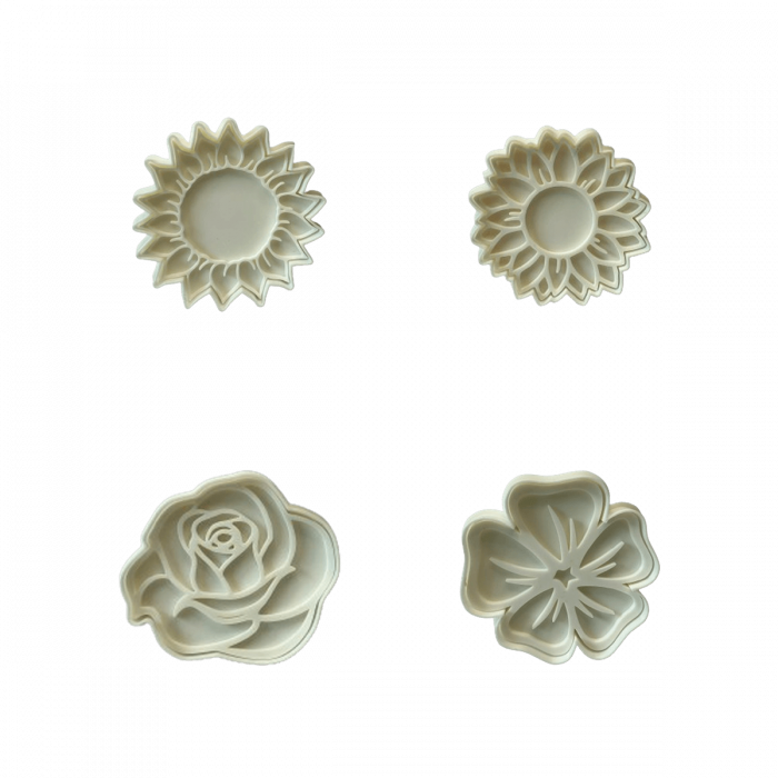 Set 4 Forme Prajituri - CookieStamps - Flori 1 - Cookie Cutters Decorative pentru Aluat, Ștampile Biscuiți Artizanali - forme ideale pentru copii [7]