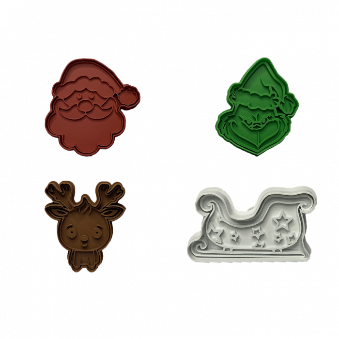 Set 4 Forme Prajituri - CookieStamps - Craciun 1 - Cookie Cutters Decorative pentru Aluat, Ștampile Biscuiți Artizanali - forme ideale pentru copii [7]