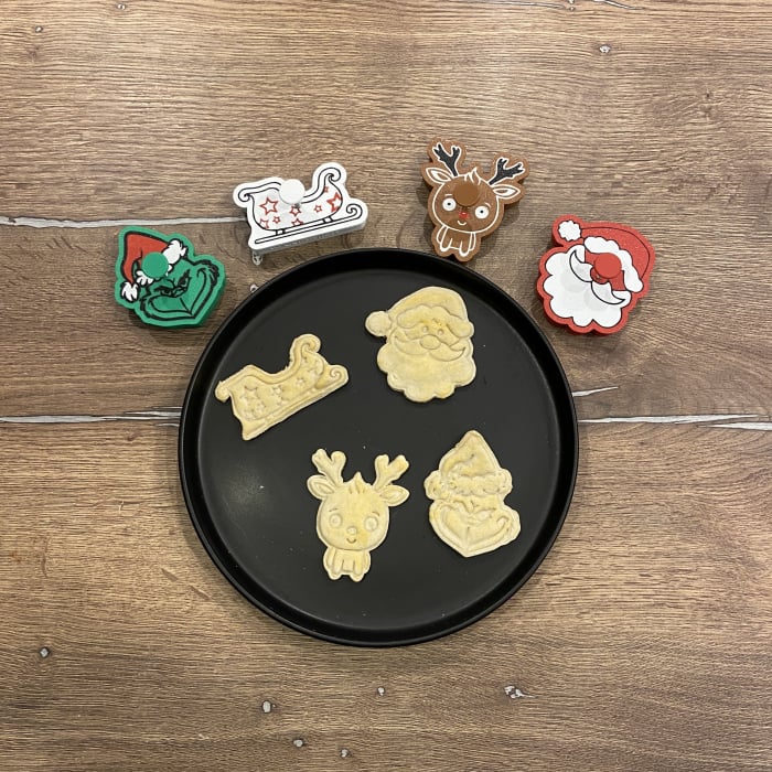 Set 4 Forme Prajituri - CookieStamps - Craciun 1 - Cookie Cutters Decorative pentru Aluat, Ștampile Biscuiți Artizanali - forme ideale pentru copii [2]