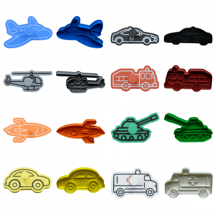 Set 8 Forme Prajituri - CookieStamps - Transporturi - Cookie Cutters Decorative pentru Aluat, Ștampile Biscuiți Artizanali - forme ideale pentru copii [2]
