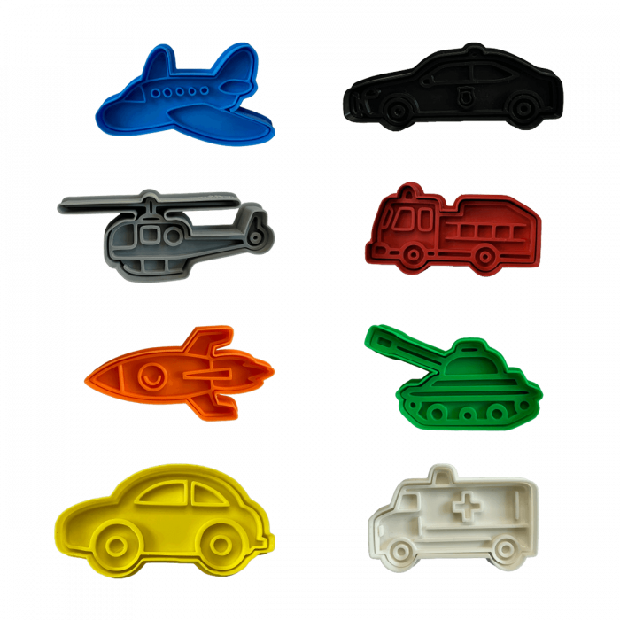 Set 8 Forme Prajituri - CookieStamps - Transporturi - Cookie Cutters Decorative pentru Aluat, Ștampile Biscuiți Artizanali - forme ideale pentru copii [7]