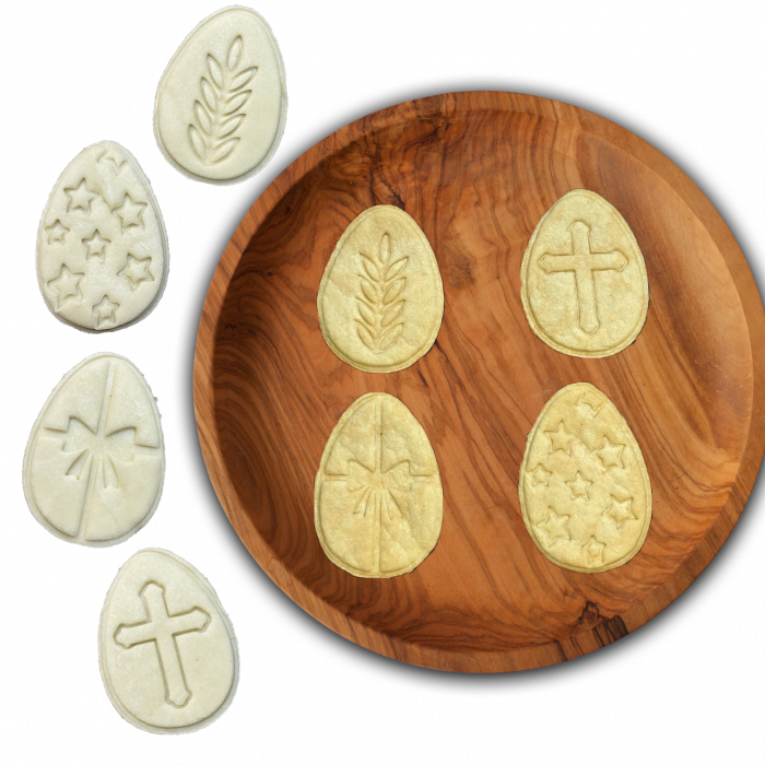 Set 4 Forme Prajituri - CookieStamps - Oua de Paste - Cookie Cutters Decorative pentru Aluat, Ștampile Biscuiți Artizanali - forme ideale pentru copii [6]