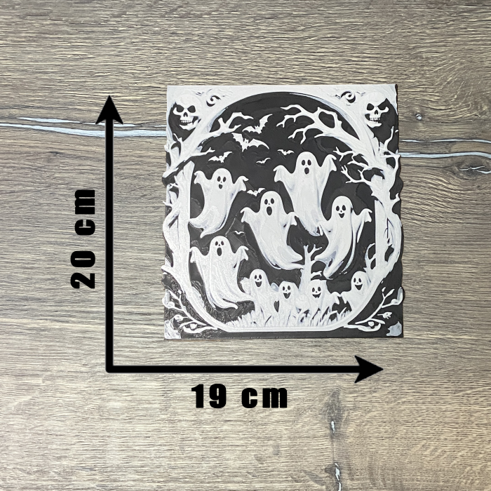 Tablou 3D Fantome Halloween HueForge - Decor Tematic Spooky | Imprimare 3D | (20x20 cm) [3]