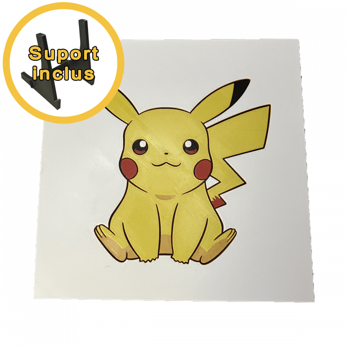 Tablou 3D Pikachu HueForge - Decor Pokémon pentru Camera Copiilor | Imprimare 3D Calitativă | Cadou Fanilor Pokémon (20x20 cm) [4]