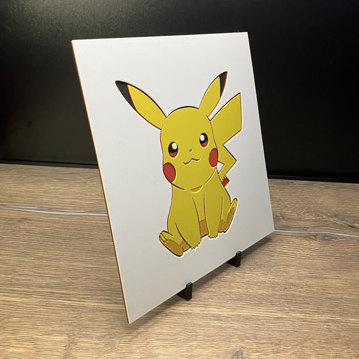 Tablou 3D Pikachu HueForge - Decor Pokémon pentru Camera Copiilor | Imprimare 3D Calitativă | Cadou Fanilor Pokémon (20x20 cm) [2]