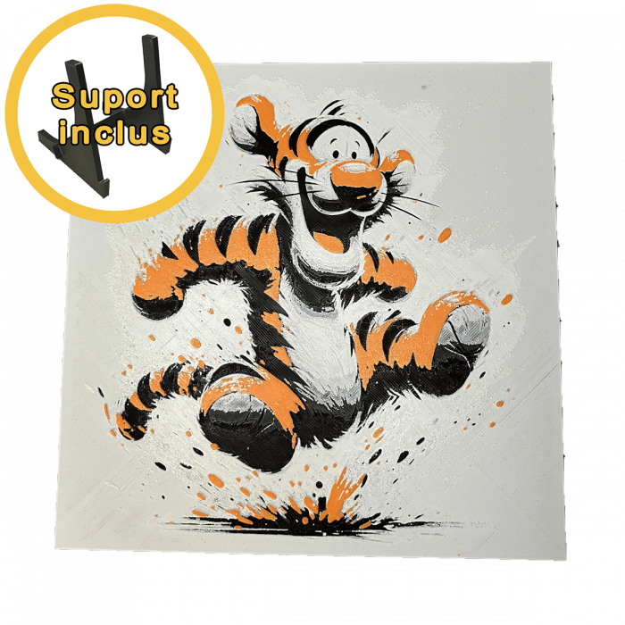 Tablou 3D Tigris HueForge - Decor Disney pentru Copii | Imprimare 3D Culorită | Cadou pentru Copii (20x20 cm) [4]
