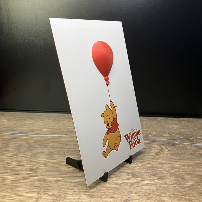 Tablou 3D Winnie-the-Pooh HueForge - Decor Disney pentru Copii | Imprimare 3D Culorită | Cadou pentru Copii (22x16 cm) [2]