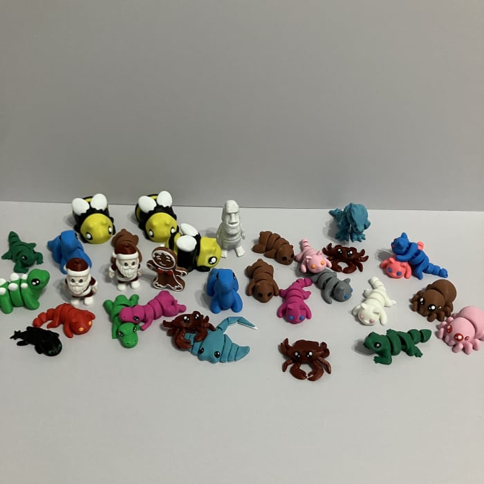 Saculet 5 Zigluți Grasuni - Jucării articulate pentru Copii 3+ Ani | Figurine Flexibile și Zdrăngălitoare | Cadou Educativ (Material PLA Sigur) [8]