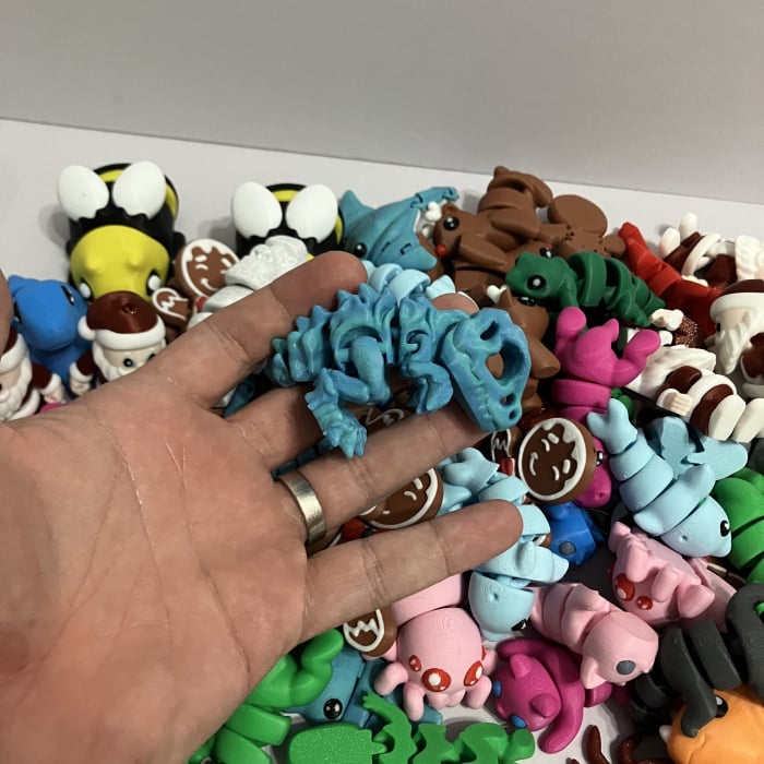 Saculet 5 Zigluți Grasuni - Jucării articulate pentru Copii 3+ Ani | Figurine Flexibile și Zdrăngălitoare | Cadou Educativ (Material PLA Sigur) [12]