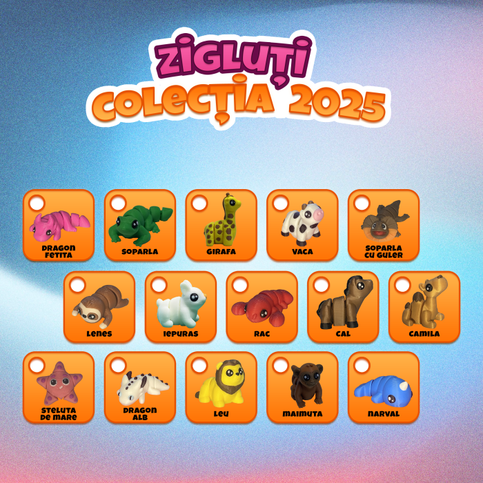 Zigluți Mini - Animăluțe - Jucării Flexibile 3D (Set 10/15/20 pcs) | Figurine Interactive pentru Copii | Cadou Distractiv & Educativ | Material PLA Sigur [6]