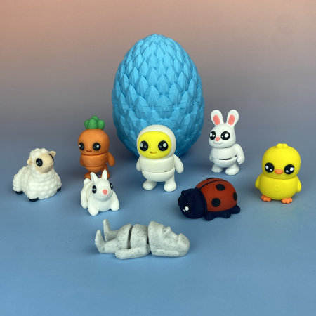 Zigluti - 5 mini Zigluti de Paste + Ou de Dragon Albastru