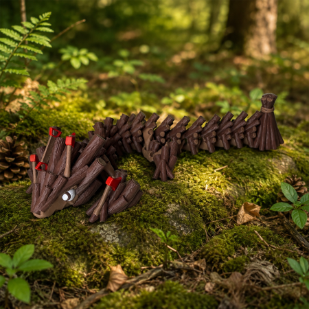 DRAGONI - Syl – Zigluț Dragonul Pădurii, Jucărie Flexibilă & Articulată, 29 cm