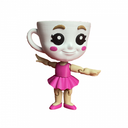 Italian BrainRot - Ballerina Cappuccina - Italian Brain Rot - Jucarie 3D Articulata, Plastic