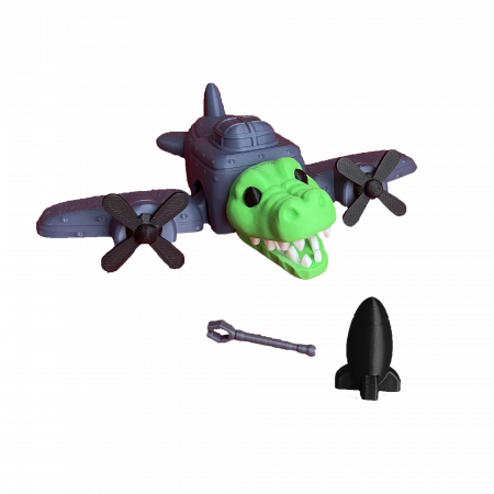 Italian BrainRot - Bombardilo Crocodilo - Italian Brain Rot - Jucarie 3D Articulata, Plastic