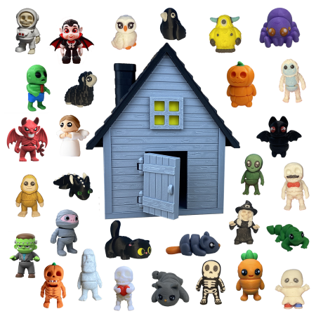 Căsuța Bântuită - Plină cu Zigluti de Halloween - (Set 10/20 pcs) - Jucării Flexibile 3D | Figurine Interactive pentru Copii | Cadou Distractiv & Educativ | Material PLA Sigur [5]