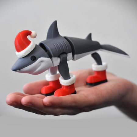 Italian BrainRot - Tralalero Tralala de Craciun - Italian Brain Rot - Jucarie 3D Articulata, Plastic