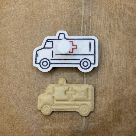 CookieStamp - Ambulanta, 60x90x16 mm - Cookie Cutter Decorativ pentru Aluat, Ștampilă pentru Biscuiți Unicat - Ideal pentru copii [5]