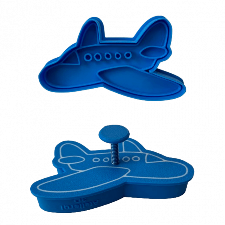 Stampile Individuale - CookieStamp - Avion, 59x99x16 mm - Cookie Cutter Decorativ pentru Aluat, Ștampilă pentru Biscuiți Unicat - Ideal pentru copii