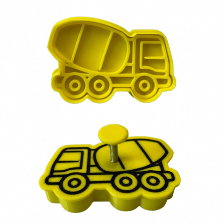 Stampile Individuale - CookieStamp - Betoniera, 60x90x16 mm - Cookie Cutter Decorativ pentru Aluat, Ștampilă pentru Biscuiți Unicat - Ideal pentru copii