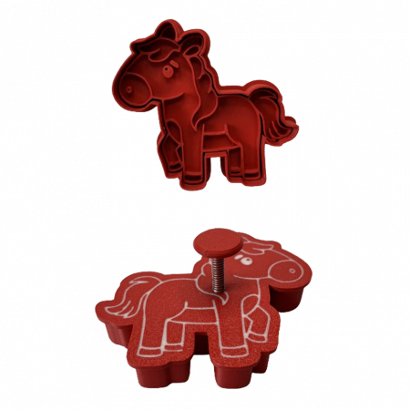 CookieStamps - CookieStamp - Cal, 84x90x16 mm - Cookie Cutter Decorativ pentru Aluat, Ștampilă pentru Biscuiți Unicat - Ideal pentru copii