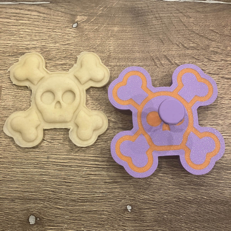 CookieStamp - Craniu Schelet, 86x86x16 mm - Cookie Cutter Decorativ pentru Aluat, Ștampilă pentru Biscuiți Unicat - Ideal pentru copii [5]