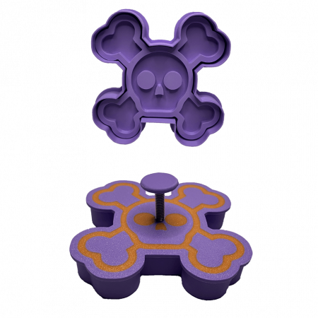 Stampile Individuale - CookieStamp - Craniu Schelet, 86x86x16 mm - Cookie Cutter Decorativ pentru Aluat, Ștampilă pentru Biscuiți Unicat - Ideal pentru copii
