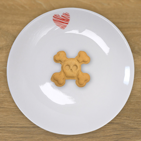 CookieStamp - Craniu Schelet, 86x86x16 mm - Cookie Cutter Decorativ pentru Aluat, Ștampilă pentru Biscuiți Unicat - Ideal pentru copii [4]