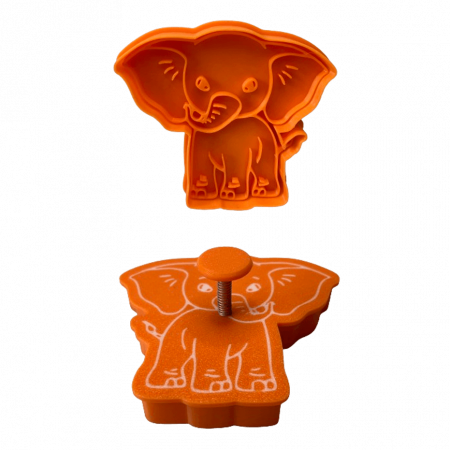 CookieStamps - CookieStamp - Elefant, 80x90x16 mm - Cookie Cutter Decorativ pentru Aluat, Ștampilă pentru Biscuiți Unicat - Ideal pentru copii