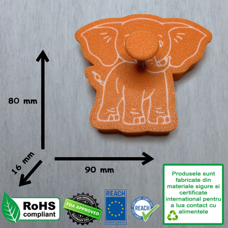 CookieStamp - Elefant, 80x90x16 mm - Cookie Cutter Decorativ pentru Aluat, Ștampilă pentru Biscuiți Unicat - Ideal pentru copii [9]