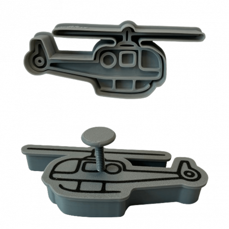 Stampile Individuale - CookieStamp - Elicopter, 51x115x16 mm - Cookie Cutter Decorativ pentru Aluat, Ștampilă pentru Biscuiți Unicat - Ideal pentru copii