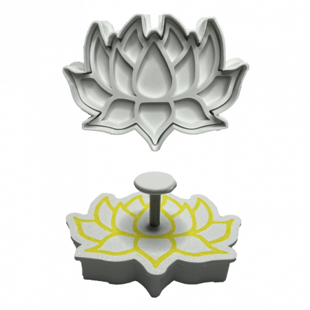 Stampile Individuale - CookieStamp - Floare Lotus, 63x85x16 mm - Cookie Cutter Decorativ pentru Aluat, Ștampilă pentru Biscuiți Unicat - Ideal pentru copii
