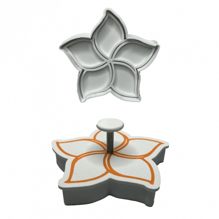 Stampile Individuale - CookieStamp - Floare Plumeria, 88x88x16 mm - Cookie Cutter Decorativ pentru Aluat, Ștampilă pentru Biscuiți Unicat - Ideal pentru copii
