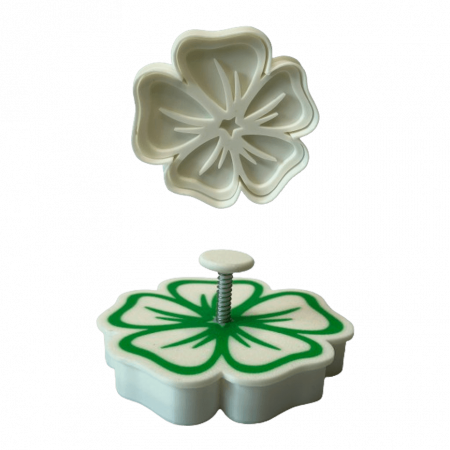 Stampile Individuale - CookieStamp - Floare Trifoi, 80x80x16 mm - Cookie Cutter Decorativ pentru Aluat, Ștampilă pentru Biscuiți Unicat - Ideal pentru copii