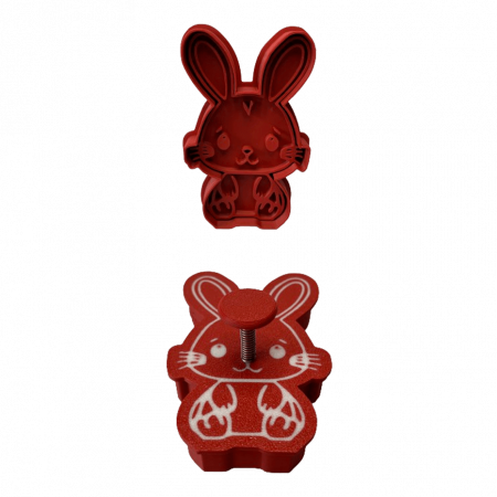 CookieStamps - CookieStamp - Iepuraș, 88x55x16 mm - Cookie Cutter Decorativ pentru Aluat, Ștampilă pentru Biscuiți Unicat - Ideal pentru copii