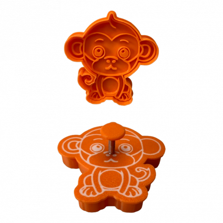 CookieStamps - CookieStamp - Maimuță, 90x90x16 mm - Cookie Cutter Decorativ pentru Aluat, Ștampilă pentru Biscuiți Unicat - Ideal pentru copii