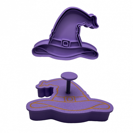 Stampile Individuale - CookieStamp - Palarie Vrajitoare, 70x90x16 mm - Cookie Cutter Decorativ pentru Aluat, Ștampilă pentru Biscuiți Unicat - Ideal pentru copii