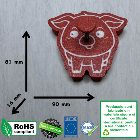 CookieStamp - Porc, 81x90x16 mm - Cookie Cutter Decorativ pentru Aluat, Ștampilă pentru Biscuiți Unicat - Ideal pentru copii [6]