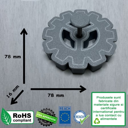 CookieStamp - Roată Zimțată 1, 78x78x16 mm - Cookie Cutter Decorativ pentru Aluat, Ștampilă pentru Biscuiți Unicat - Ideal pentru copii [9]