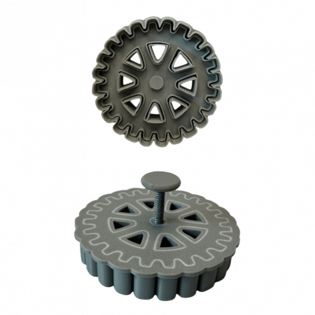 CookieStamps - CookieStamp - Roată Zimțată 3, 79x79x16 mm - Cookie Cutter Decorativ pentru Aluat, Ștampilă pentru Biscuiți Unicat - Ideal pentru copii