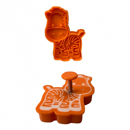 CookieStamps - CookieStamp - Zebră, 90x67x16 mm - Cookie Cutter Decorativ pentru Aluat, Ștampilă pentru Biscuiți Unicat - Ideal pentru copii
