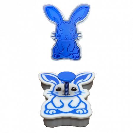 Stampile Individuale - CookieStamp - Iepuraș de Paște, 90x76x16 mm - Cookie Cutter Decorativ pentru Aluat, Ștampilă pentru Biscuiți Unicat - Ideal pentru copii