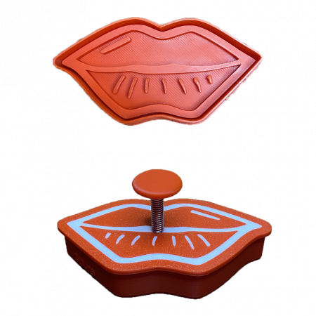 Stampile Individuale - CookieStamp - Buze, 47x87x16 mm - Cookie Cutter Decorativ pentru Aluat, Ștampilă pentru Biscuiți Unicat - Ideal pentru copii
