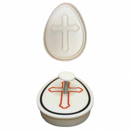 Stampile Individuale - CookieStamp - Ou Cruce, 88x66x16 mm - Cookie Cutter Decorativ pentru Aluat, Ștampilă pentru Biscuiți Unicat - Ideal pentru copii