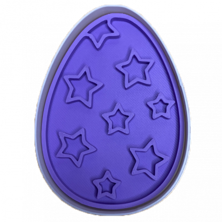 CookieStamp - Ou cu Stelute, 88x66x16 mm - Cookie Cutter Decorativ pentru Aluat, Ștampilă pentru Biscuiți Unicat - Ideal pentru copii [6]
