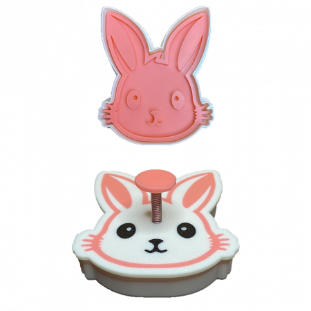 Stampile Individuale - CookieStamp - Cap de Iepure, 89x73x16 mm - Cookie Cutter Decorativ pentru Aluat, Ștampilă pentru Biscuiți Unicat - Ideal pentru copii