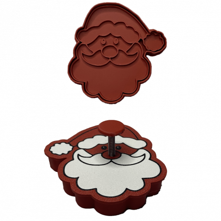 Stampile Individuale - CookieStamp - Mos Craciun, 89x89x16 mm - Cookie Cutter Decorativ pentru Aluat, Ștampilă pentru Biscuiți Unicat - Ideal pentru copii