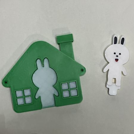 Cuier pentru Chei Căsuța Iepurașului + Breloc Adorabil | Decor Interactiv Copii | Organizare Distractivă & Educativă | Cadou Perfect (Montare Ușoară) [1]