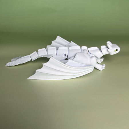 DRAGONI - Dragon Light Fury, 20 cm, Jucărie 3D Articulată, Plastic