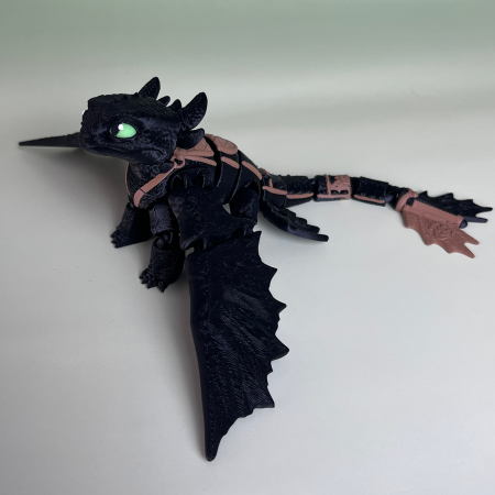 DRAGONI - Dragon Toothless, 19 cm, Jucarie 3D Articulata, Plastic