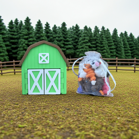 Ferma Animalelor - Hambar Verde cu Animăluțe Zigluti - (Set 10/20 pcs) - Jucării Flexibile 3D | Figurine Interactive pentru Copii | Cadou Distractiv & Educativ | Material PLA Sigur [1]